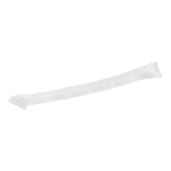 A white paper strip on a white background.