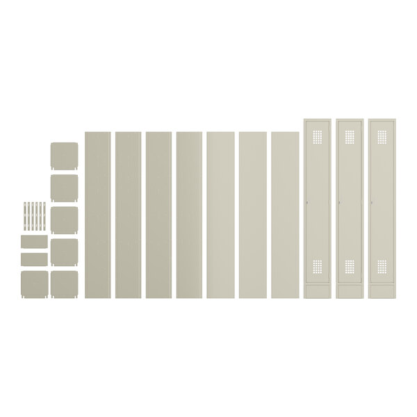 A group of beige Regency lockers.