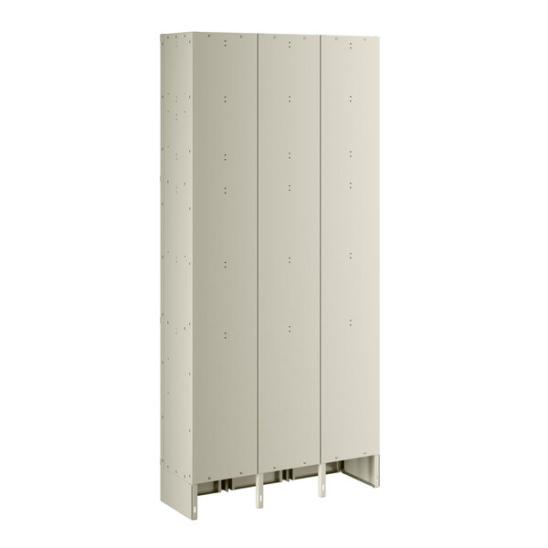 A beige Regency locker with three doors.