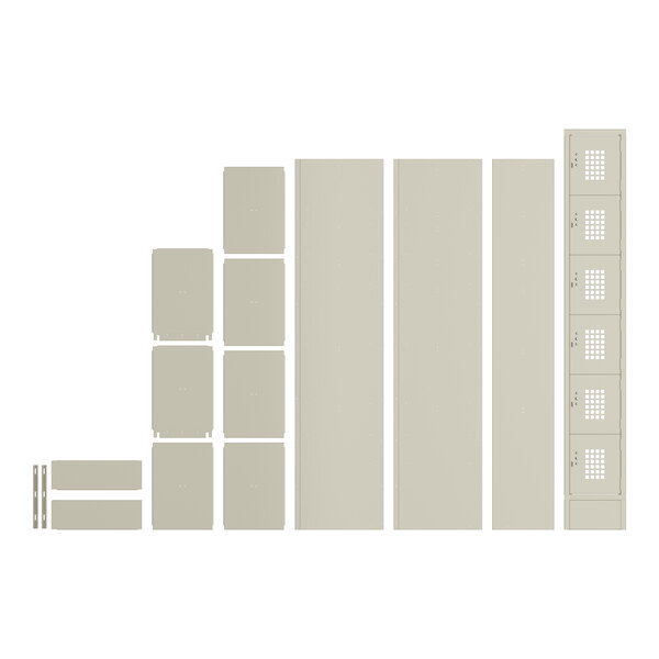 A white rectangular Regency locker with 6 doors.