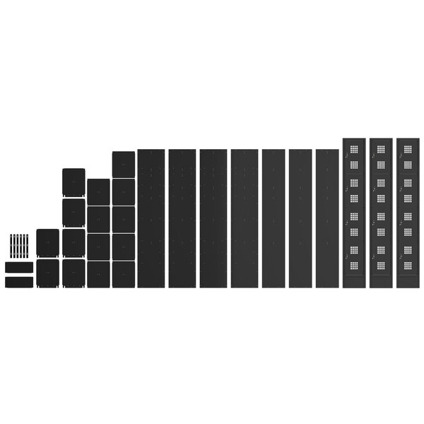 A row of black Regency lockers.