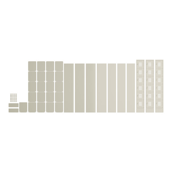 A row of beige Regency lockers with rectangular doors.