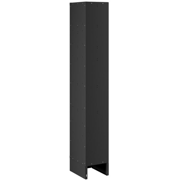 A black rectangular Regency single tier locker with a door.