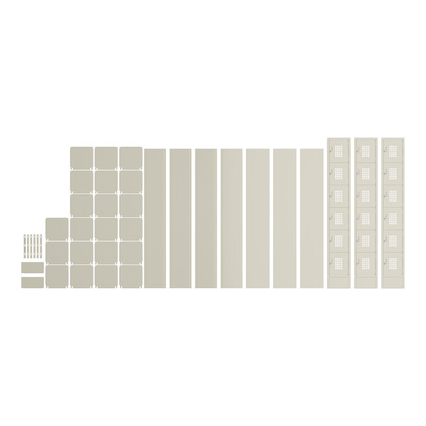 A row of white rectangular Regency lockers.