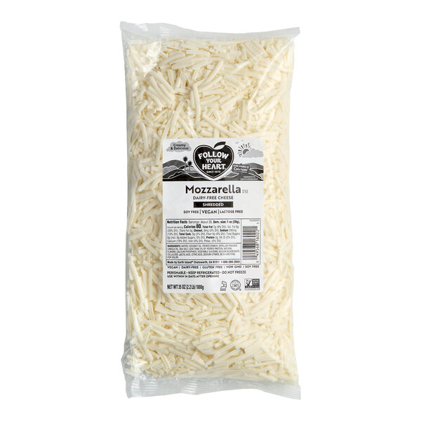 Follow Your Heart Dairy-Free Vegan Shredded Mozzarella Cheese 2.2 lb. - 6/Case