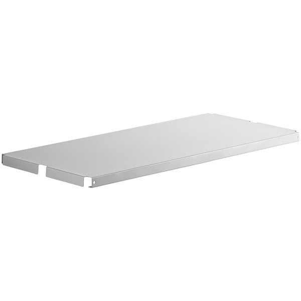 A white rectangular steel shelf for a U-Boat utility cart.