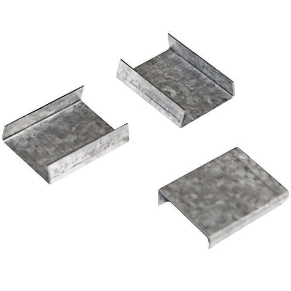A close-up of three Lavex metal snap-on open seals.
