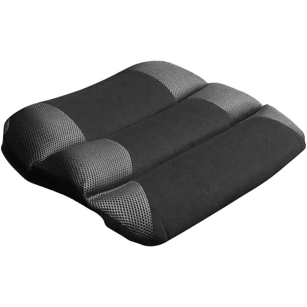 A black and grey Kantek seat cushion.