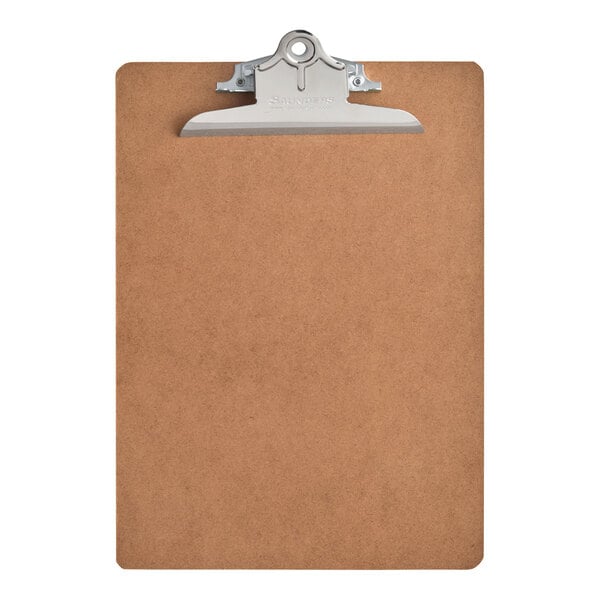 A Saunders recycled hardboard clipboard with a metal clip.