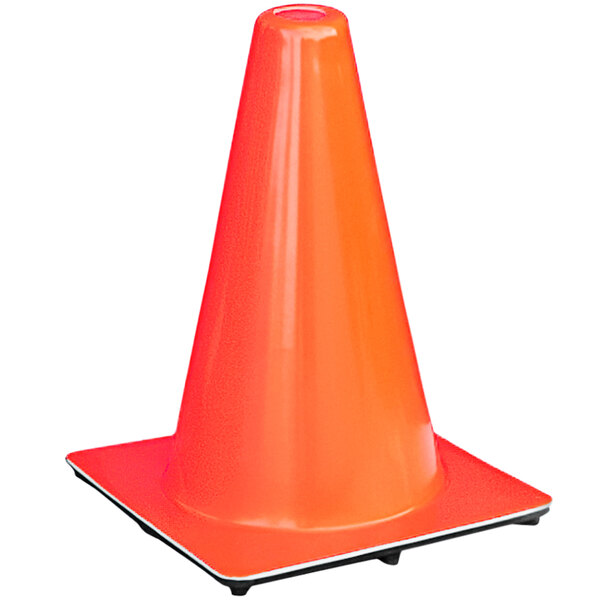 An orange 12" traffic cone with a 1.5 lb. base.