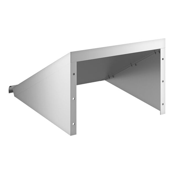 A stainless steel wall-mounted slanted rack shelf.