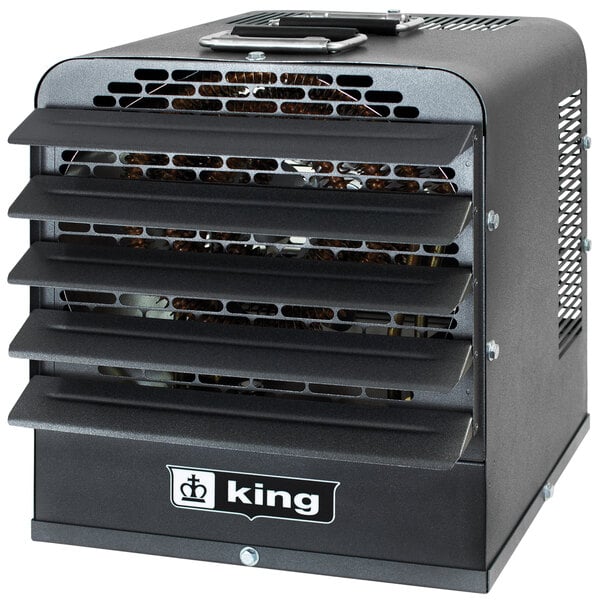 A black square King portable unit heater with vents.