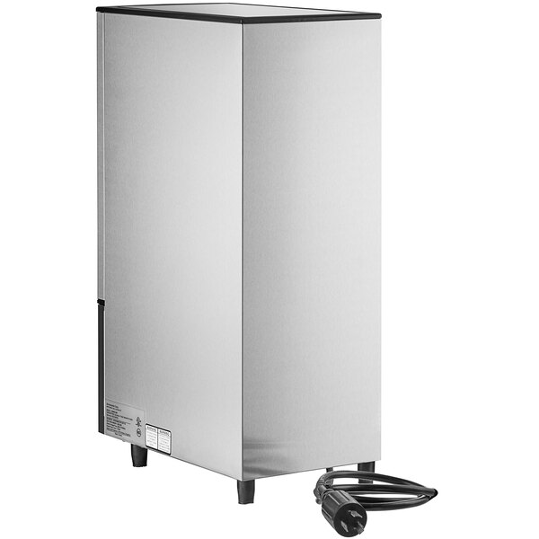 A white rectangular Grindmaster hot water dispenser with black handles and a black cord.