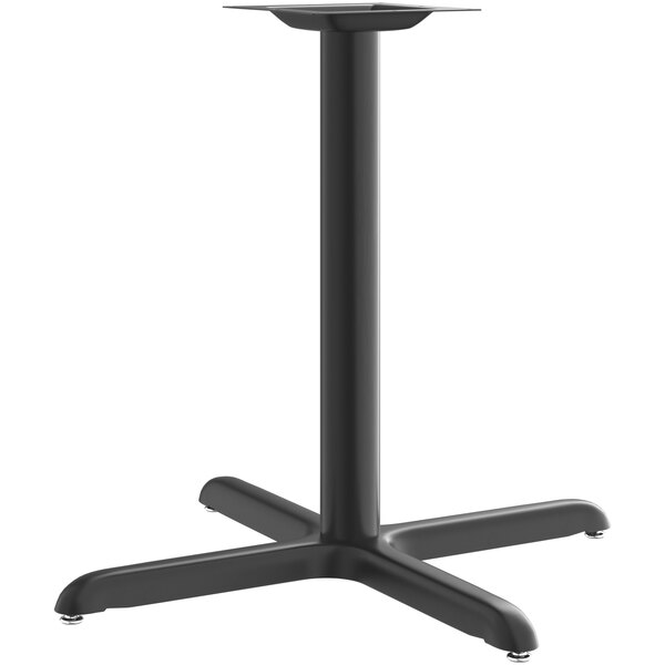 A black Lancaster Table & Seating column table base.