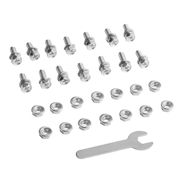 A Backyard Pro hardware set with screws and nuts.