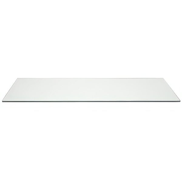 A clear rectangular tempered glass buffet board.