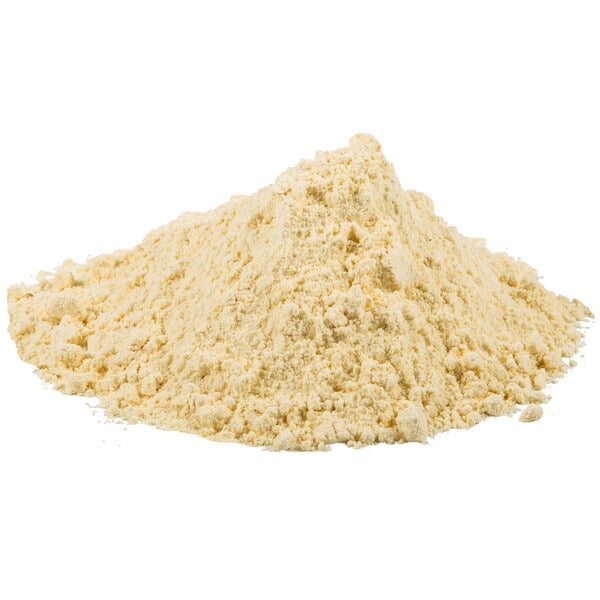 A mound of light yellow chicken breader powder.