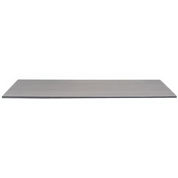A gray rectangular Front of the House bamboo buffet board on a white surface.
