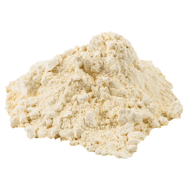 A pile of light yellow batter mix powder.