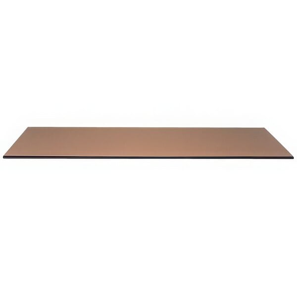 A brown rectangular Front of the House buffet board on a white background.
