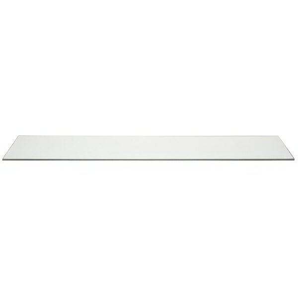 A white rectangular object with a clear tempered glass surface.