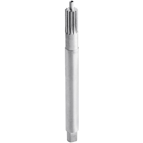 A silver metal Galaxy drive shaft with a hexagon head.
