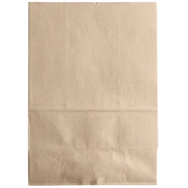 A bundle of brown paper barrel sacks with a crease.