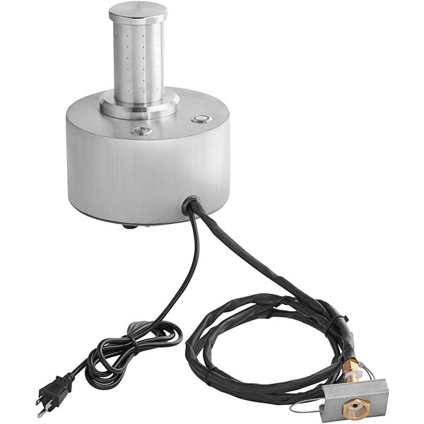 An Avantco Countertop Dry Ice Machine metal cylinder with a cord attached to it.