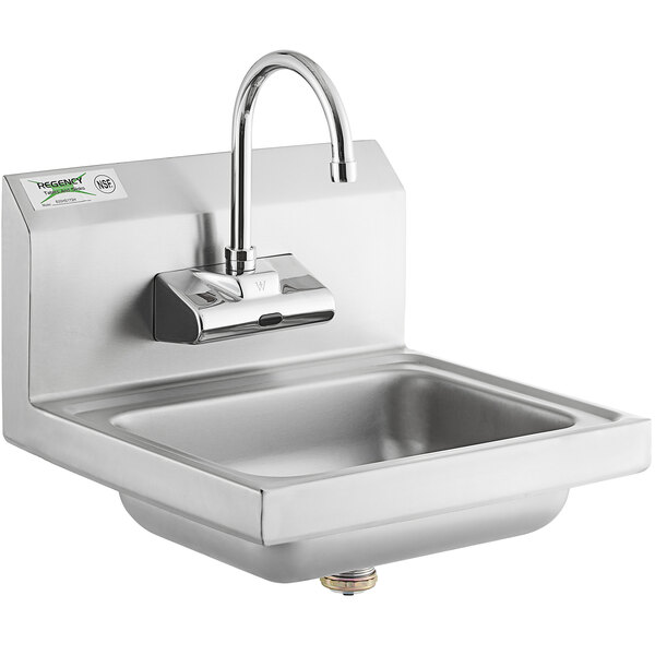 thumbnail image 2 of Commercial Kitchen Stainless Steel Wall-Mount Hand Sink - 15 X 17 Inches - Super Chef 2 of 3