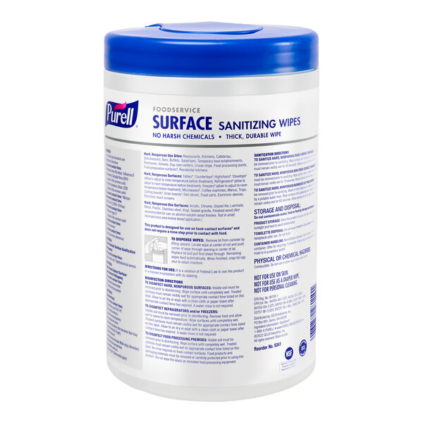 PURELL® 9341-06 Foodservice No-Rinse Food Contact Surface Sanitizing Wipes - 660/Case