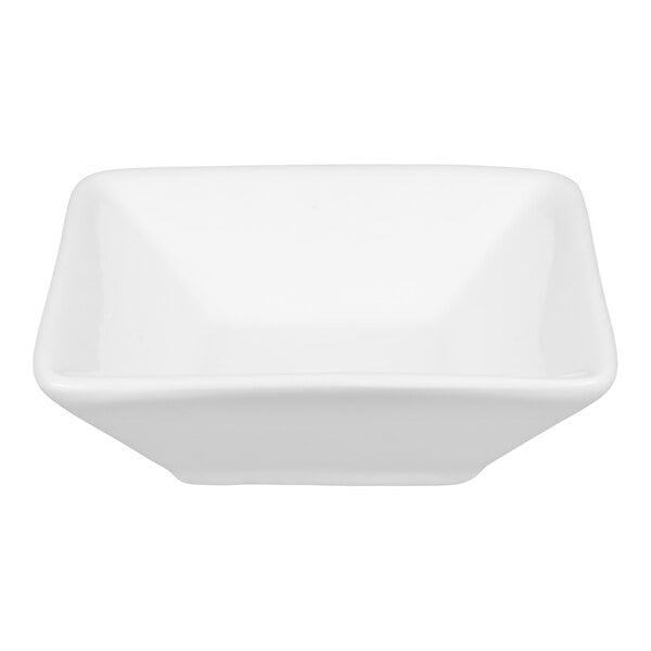 American Metalcraft PORD39 2 oz. White Square Porcelain Sauce Cup - 12/Case