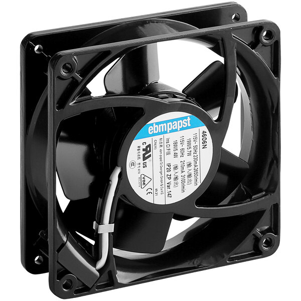 A black ServIt fan motor with a white label.