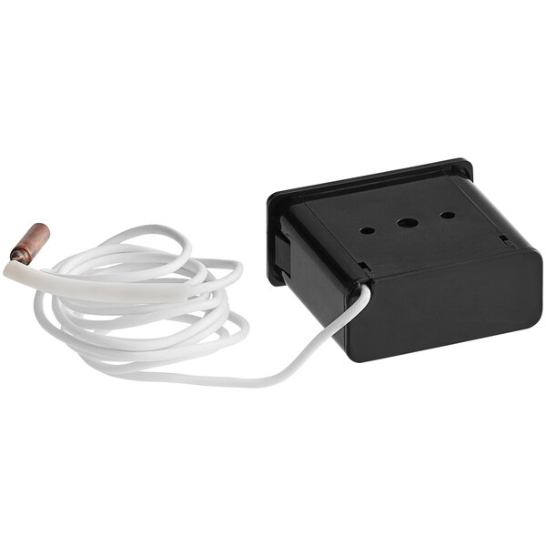 A black rectangular ServIt thermometer box with a white cord.