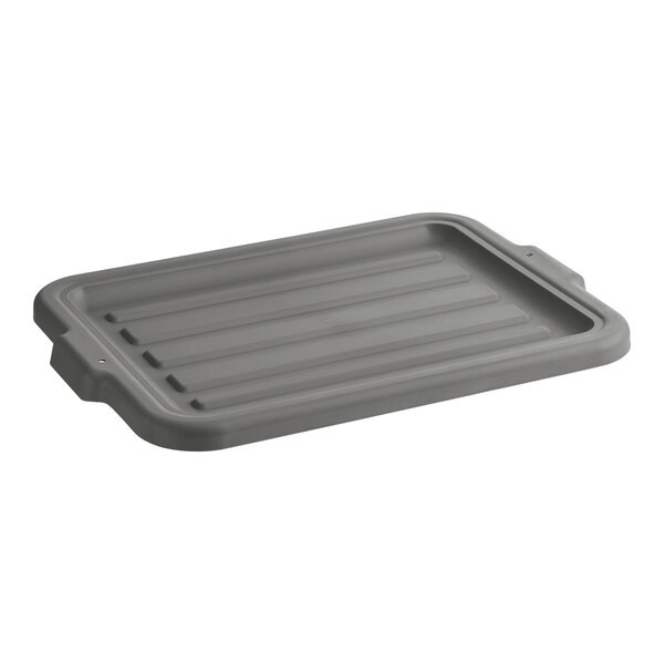 A gray rectangular Vigor bus tub lid with handles.