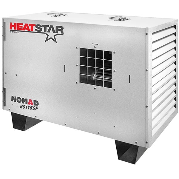 A white rectangular HeatStar box heater with a vent.