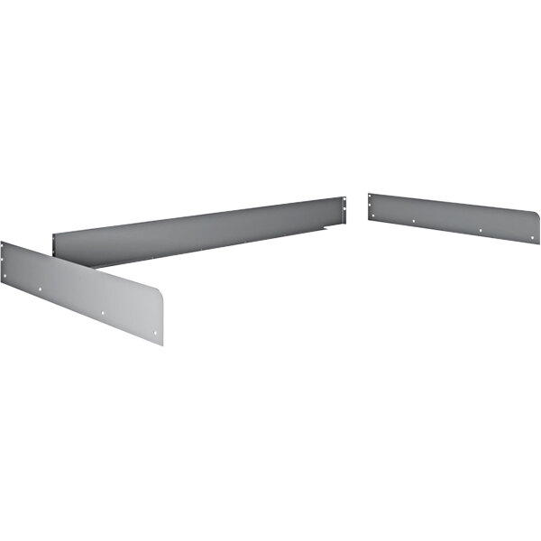 A pair of grey metal rectangular brackets.