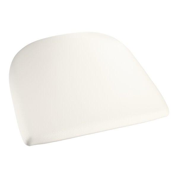 A white vinyl cushion designed for use with alloy chairs.