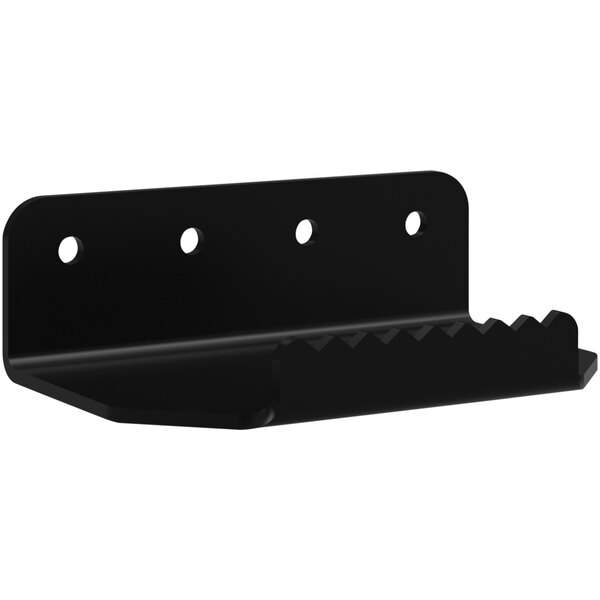 A black metal HON foot door opener with holes.