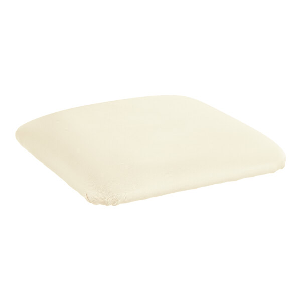 A white cushion on a white background.