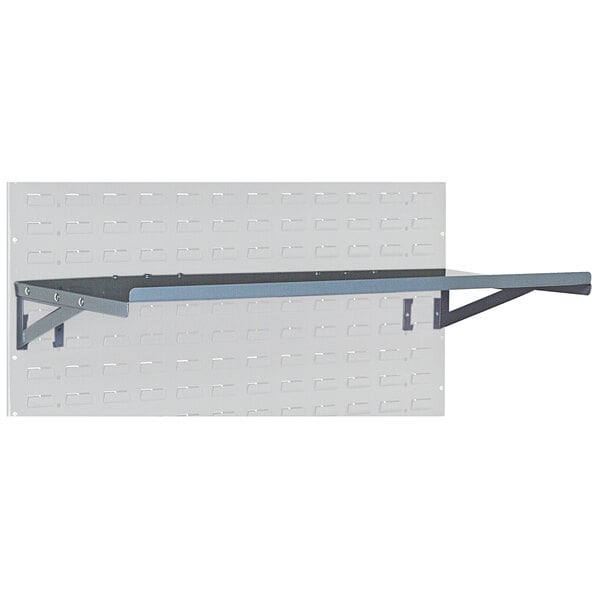 A Quantum grey steel flat shelf for a louvered panel.