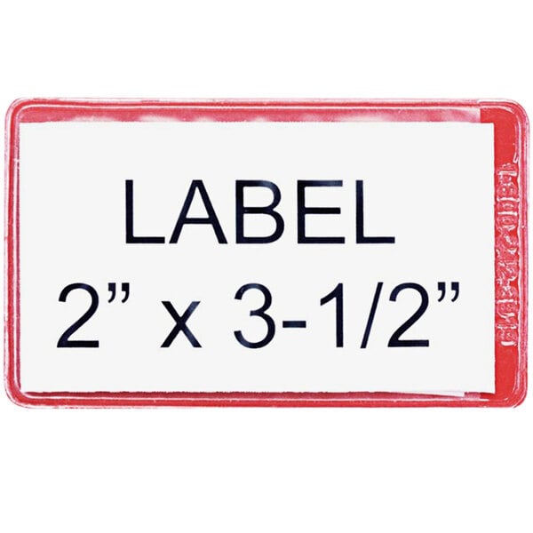 A white label with black text reading "2 x 3 - 1" in a Quantum Adhesive Label Holder.