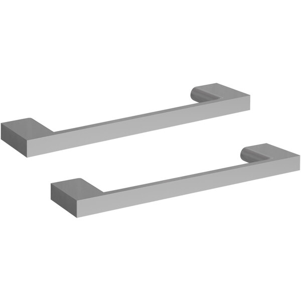 Two HON Mod polished aluminum metal bridge pulls.