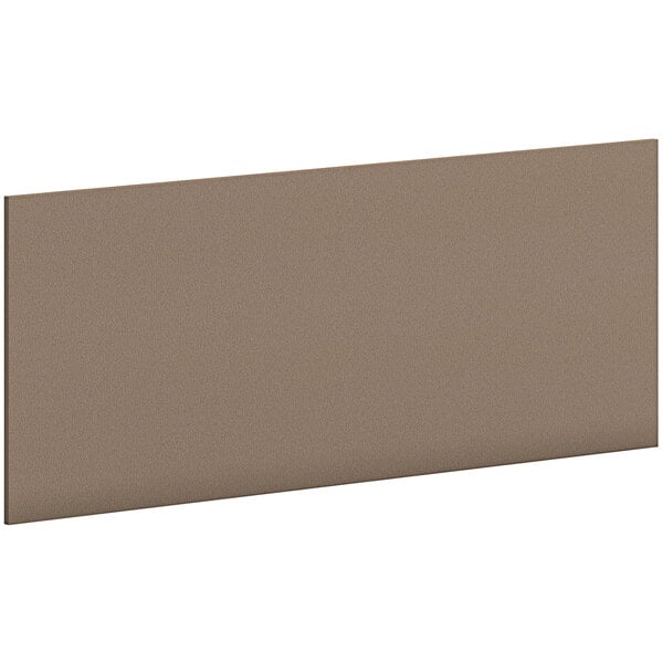 A brown rectangular panel with a white background.