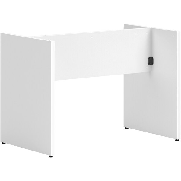 A white rectangular HON slab base for a table.