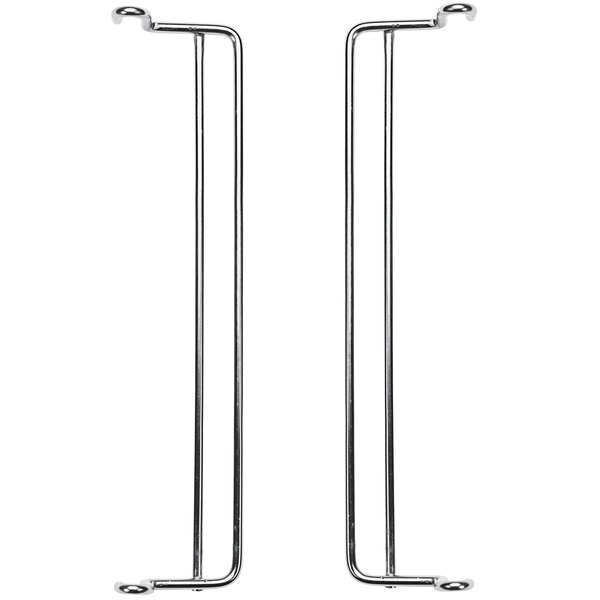 Two metal side stacking ledges for wire mesh bins.