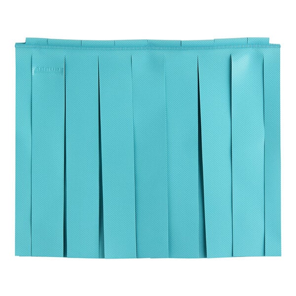 A blue rectangular object with a black stripe.