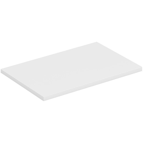 A white rectangular object on a white background.