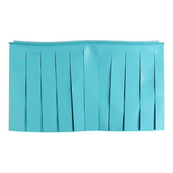 A blue rectangular object with a black stripe.