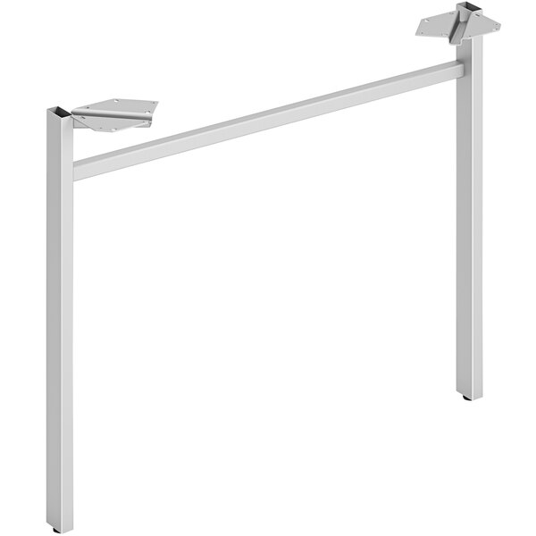 A metal frame with two U-shaped legs.