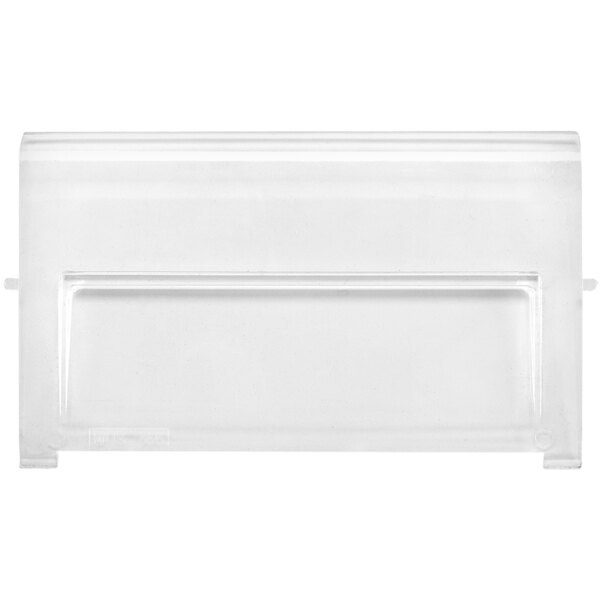 A white rectangular Quantum Clear window for a hanging bin.